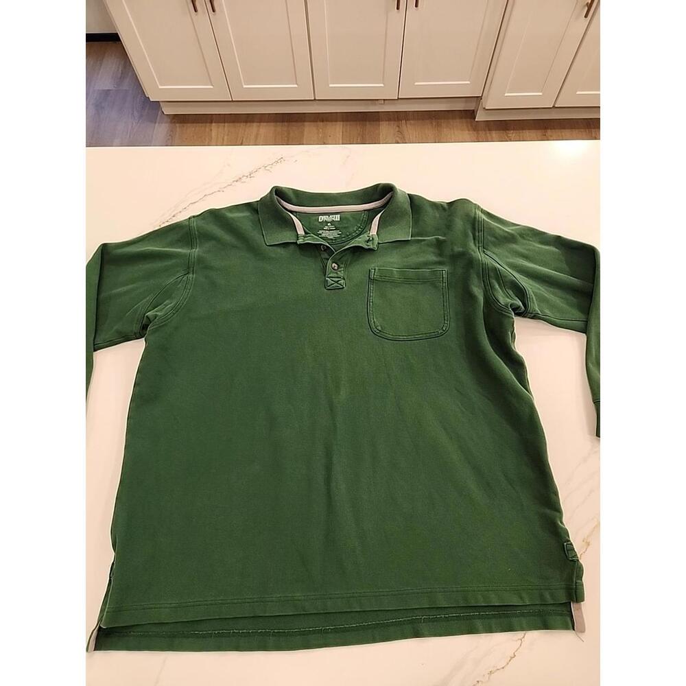 Duluth Trading Co Shirt Men's Button Up Long  Sleeve Green X Large Work Shirt